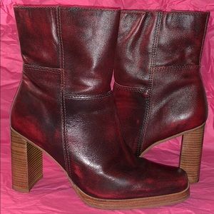 Candies Red Leather Boot